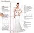 Elegant Ivory Detachable Train Wedding Dresses Mermaid Satin Gown